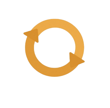 a circular arrow pointing to the center of a circle