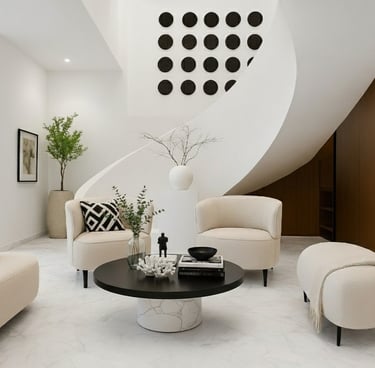 New build. Finishing. Contemporary Interior Design.