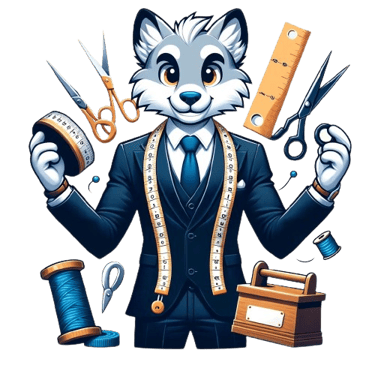 a cat is holding scissors and scissors in his hands