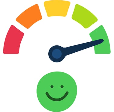 a meter with a smiley face