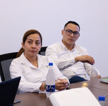 a group of people sitting around a table
