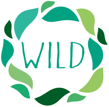 Wild Lettering Logo surrounded by leaves
