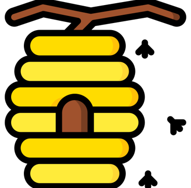 a beehive with yellow color wild honey