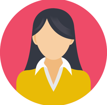 Icône d'une femme aux cheveux longs et à la chemise jaune