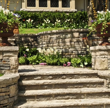 Beautiful stone retaining wall installation in Oregon City by West Linn Concrete