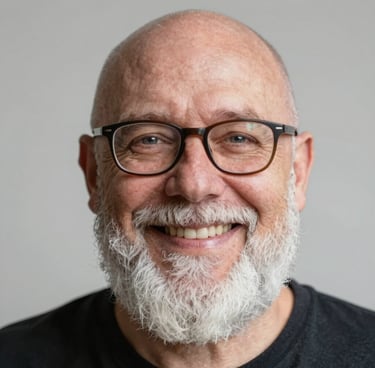 A smiling person sharing their positive experience with Nexavibe on a laptop screen.