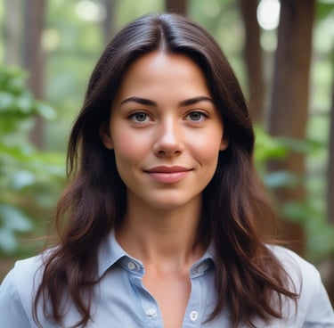 A candid photo of a smiling bride and groom in a sunlit garden.