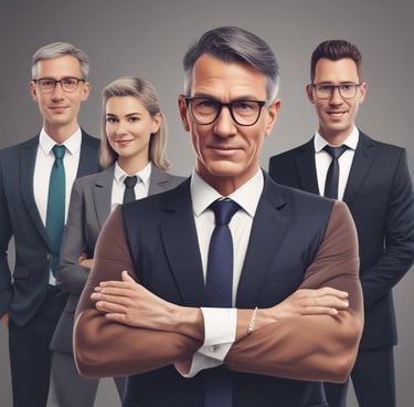 A smiling recruiter shaking hands with a happy overseas worker in a professional setting.