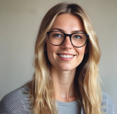 A happy customer unboxing a refurbished laptop at home.