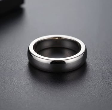 Professional commercial photograph of high-end jewelry on a dark gray reflective surface, minimalist composition, crisp details, soft dramatic lighting from the side, tones of black and light gray, International Professional style.