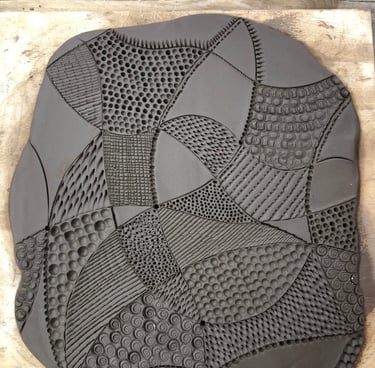 A photo of some marked clay.