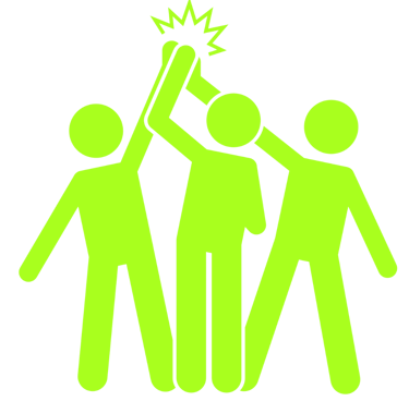 team members celebrating
