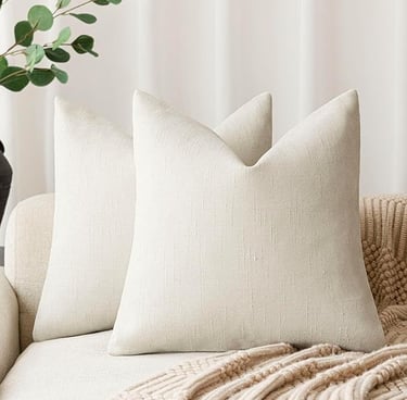 Linen White Pillow Covers for Scandinavian Bedding