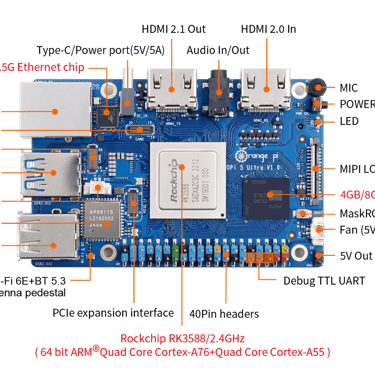 orange pi 5 ultra frente