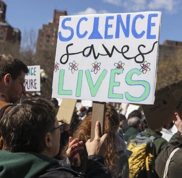 People manifesting against NIH funding cuts
