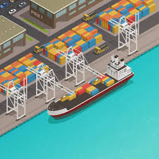a loading dock at the port