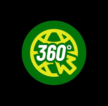 Logotipo de Estrategia 360°, marca de Suazo Consulting, con diseño circular en colores.