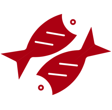 Logo en forma de pescaditos de Restaurante Yeya, diseño de pescados para identidad visual, logo insp