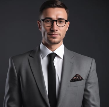 A satisfied client giving a thumbs up in a modern office setting.