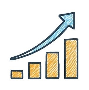 Hand-drawn chart with upward arrow representing aftermarket growth, profitability, and performance improvement.