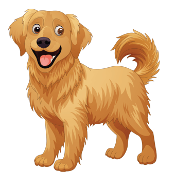 a happy dog standing satisfied that poof pet waste removal cleaned the dog poop