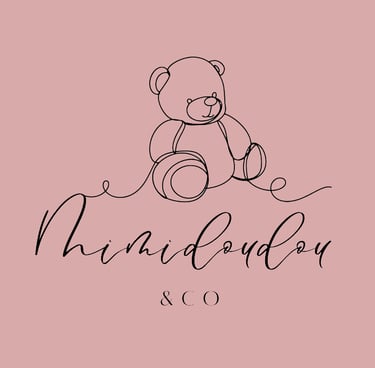 Logo mimidoudou and co teddy bear illustration