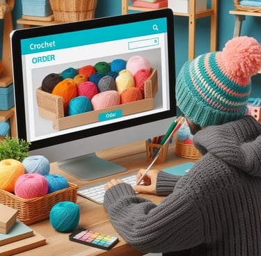a person sitting at a desk with a computer and a keyboard
