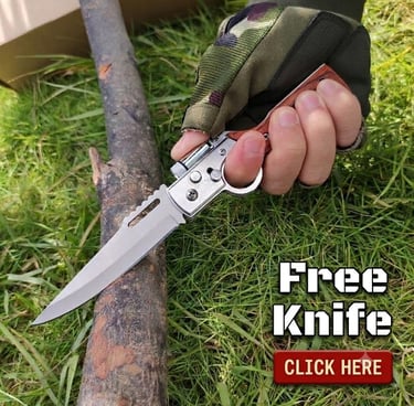 man with ak-47 knife