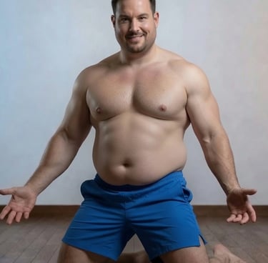 Overweight out of shape man before picture