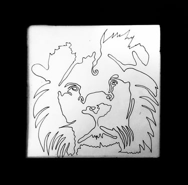 Laila Alkharabsheh-Lion (Asad)-Continuous line