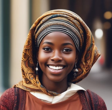 A smiling child reading the Quran in a bright classroom with green and blue walls.