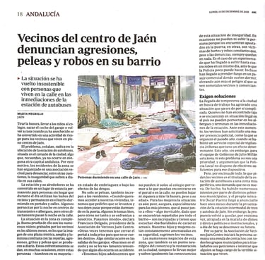 Jaen centro l asociacion de vecinos Entrevista en periódico ABC sobre nuestra Asociación. Jaen