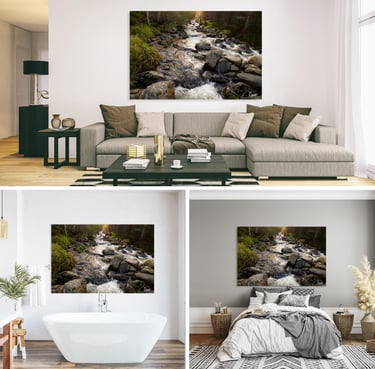 Canvas Print of river on wall in livingroom, bedroom and bathrooom wall 
