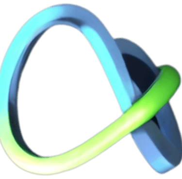 Dynamic Stelarator logo, a pulsing blue green multi dimensional infinity, 8 shaped loop. Exciting