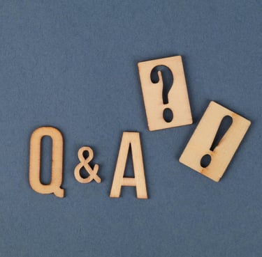 Q&A block pieces on blue background that show Gold IRA Q&A