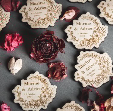 Aimants cadeaux de bienvenue mariage Save the date mariage en bois