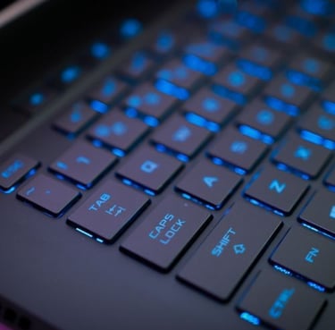 A computer keyboard symbolizing asking questions to an AI assistant