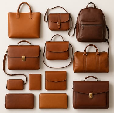 Leather handbags, backpacks and travel bags, premium export quality leather bags