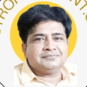 Prashant srivastava with a yellow star on his face