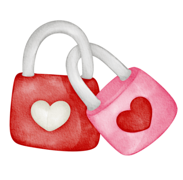 a pair of two hearts in a lock lockable padlock