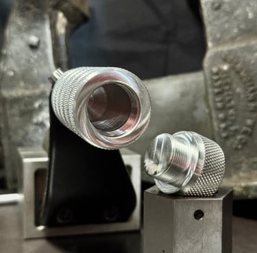 machined aluminum screw-off cap