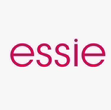 Logo of essie, a professional nail care brand whose standards are met by King Fly.