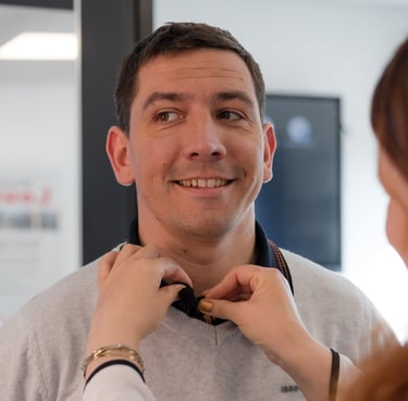 Client de la vidéaste léa olivier de chez louvel en tournage de film d'entreprise