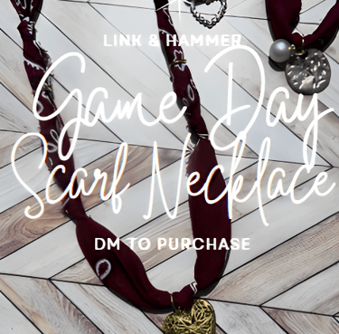 Game Day Accessories. Bandana Heart Charm Necklace