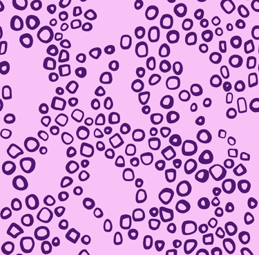 A seamless pattern with purple circles on a light purple background.