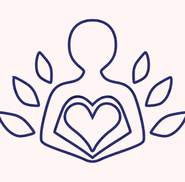 a person holding a heart radiating energy - symbol of mindfulness and embodiment