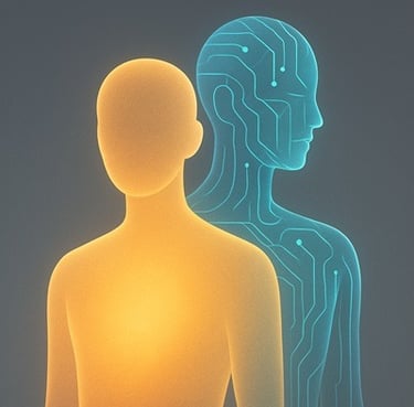 A human figure together with an artificial figure