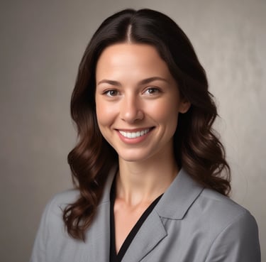Portrait of a smiling woman with soft natural lighting.