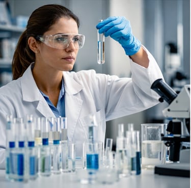 Teste de qualidade da água de poço artesiano