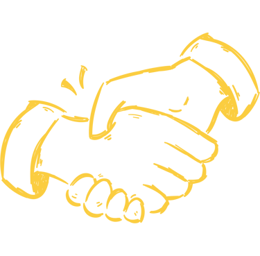 Icone de deux mains qui se serrent pour mettre en avant notre valeur qui est le respect des coutumes